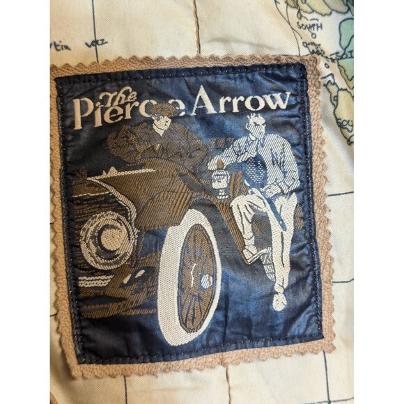 Pierce Arrow Vintage Bomber Jacket Real Leather Large Brown READ - Picture 2 of 8